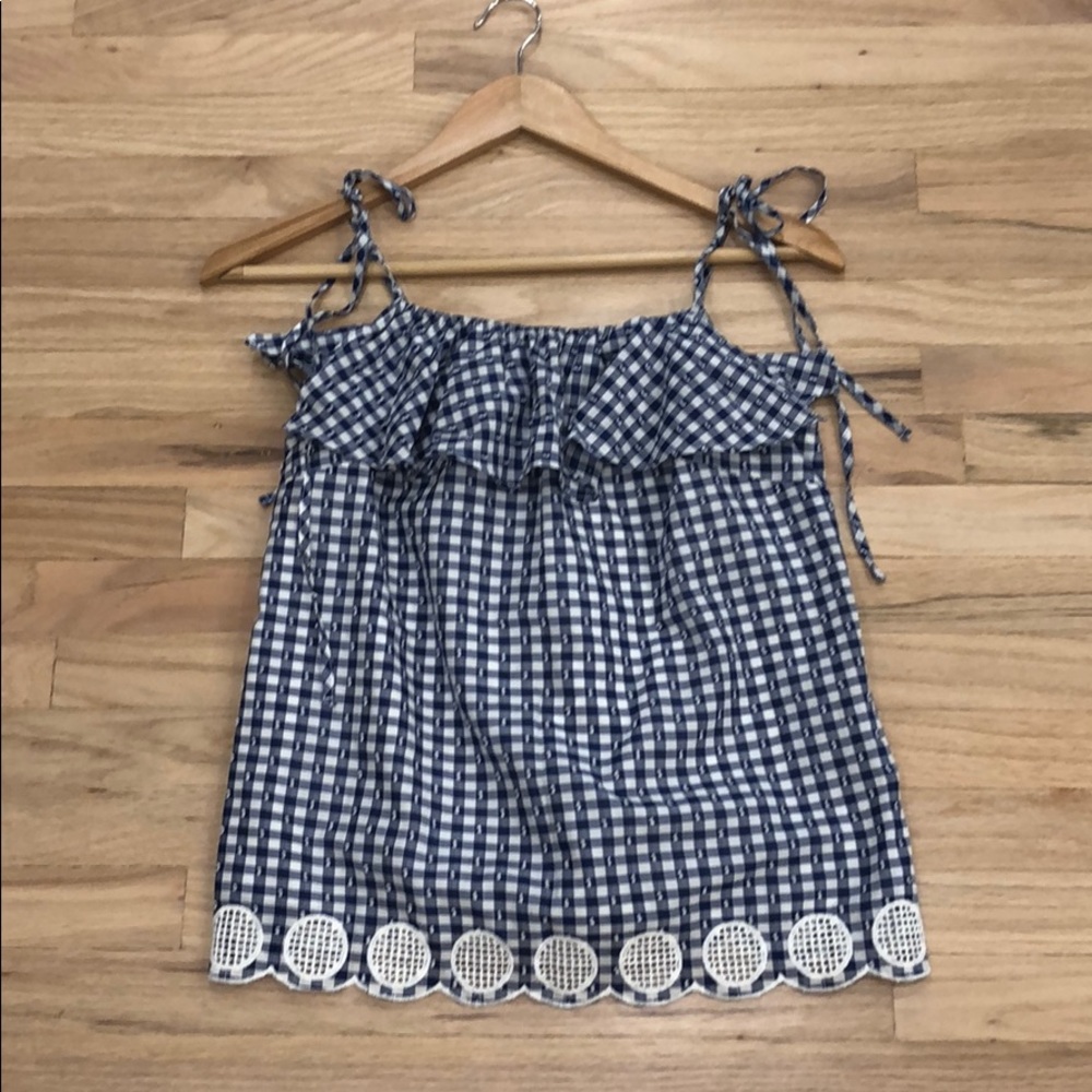 J. Crew Ruffle Gingham Ruffle Top